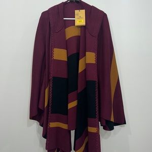 Patricia Nash striped hooded cape One Size
